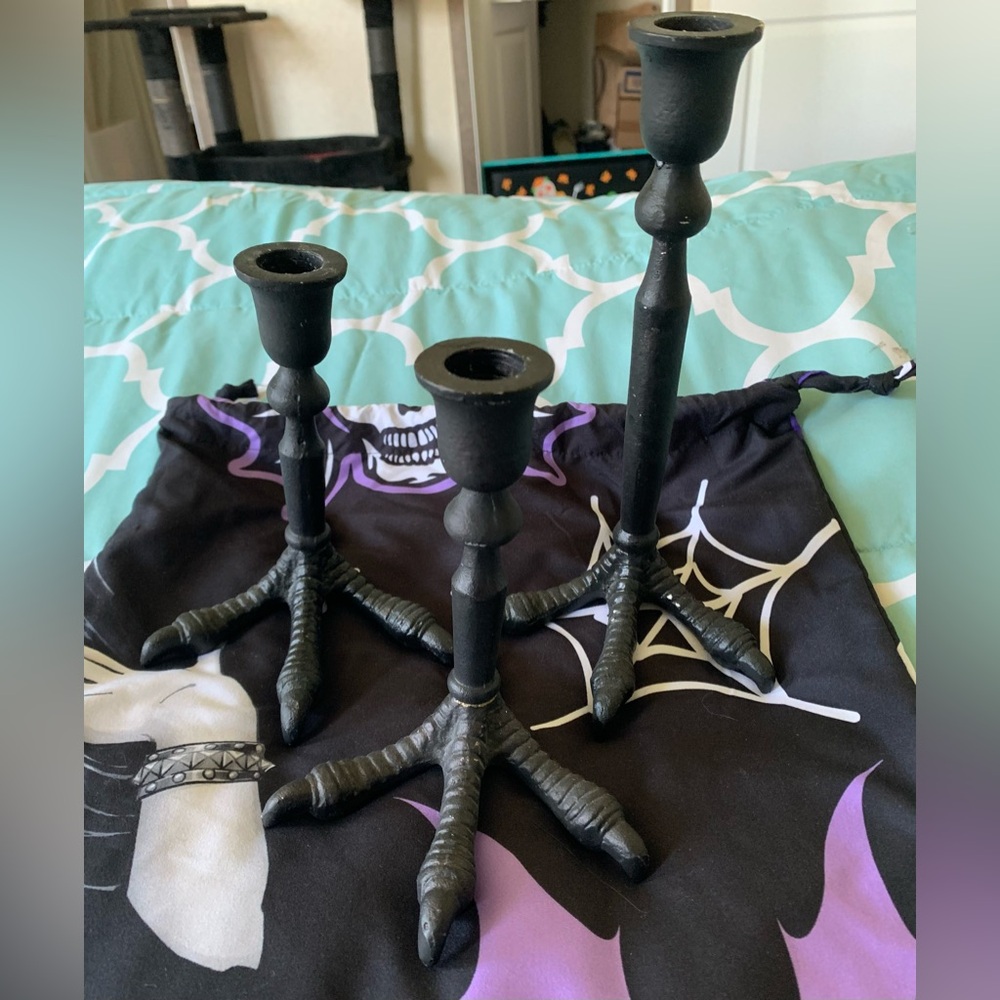 Crow Candle Holders and Twisted Taper Candles